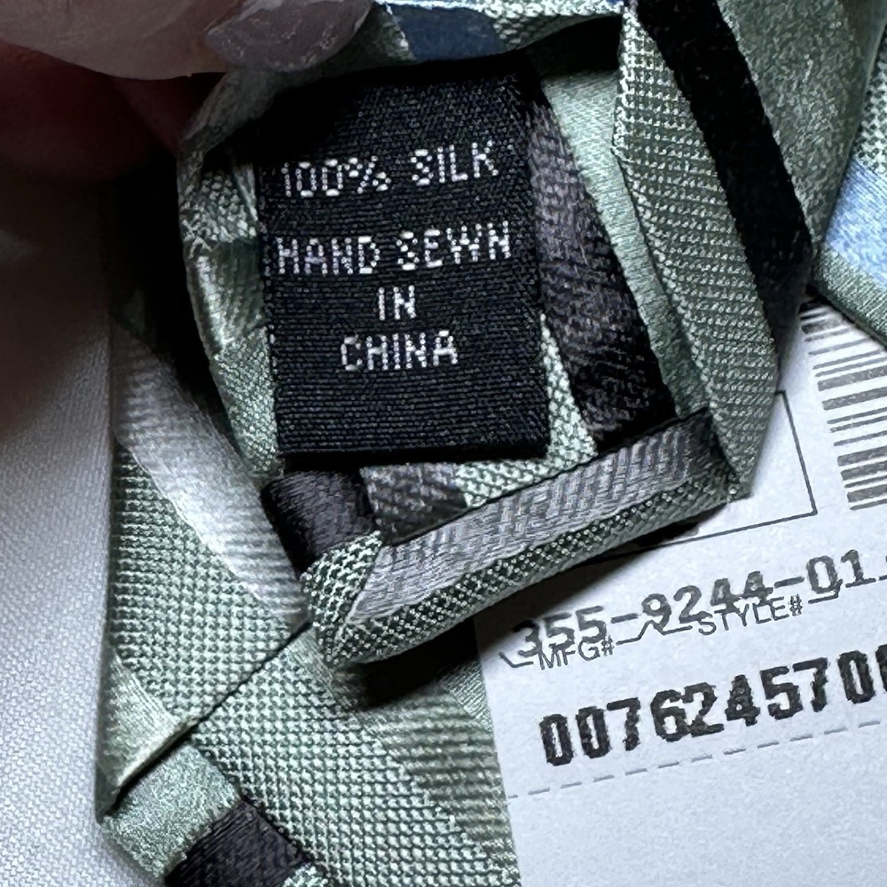 Jos A Bank Mens Silk Tie Lot 2 Light Green Peach Preppy Diagonal Stripe NEW - Picture 7 of 13